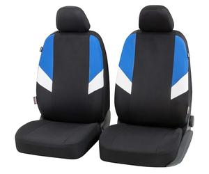 Walser coprisedili auto Cala Front Seat Covers, Coprisedili auto universali nero-blu, Rivestimenti in poliestere 13328