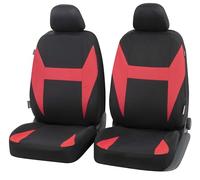 WALSER coprisedili auto Caledon Front Seat Covers, Coprisedili auto universali nero-rosso, Coprisedili poliestere 13324