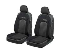 Walser coprisedili auto S-Race 2 pezzi, Premio Molto Buono* coprisedili anteriori in nero, coprisedili universali per auto 2 pezzi, sedili sportivi compatibile con airbag laterale