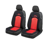 Walser coprisedili auto S-Race 2 pezzi, Premio Molto Buono* coprisedili anteriori in rosso/nero, coprisedili universali per auto 2 pezzi, sedili sportivi compatibile con airbag laterale
