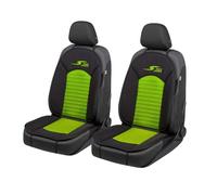 Walser coprisedili auto S-Race 2 pezzi, Premio Molto Buono* coprisedili anteriori in verde/nero, coprisedili universali per auto 2 pezzi, sedili sportivi compatibile con airbag laterale