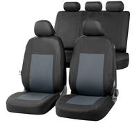 Walser coprisedili auto Sandray Complete Set, Coprisedili auto universali grigio-nero, Rivestimenti in poliestere 13306