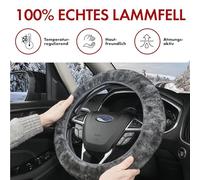 Walser coprivolante in Pelle d'Agnello, coprivolante in Pelle d'Agnello 100%, coprivolante per Auto, coprivolante in Pelliccia, coprivolante, coprivolante Invernale, scalda Volante Grigio