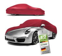 WALSER Premium Telo Copriauto da Interno Stretch Plus - Elasticizzato e Antipolvere, Morbido per Uso Interno, Copertura Protettiva per Auto, Misura 2, Rosso