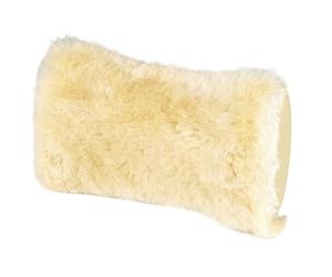 Walser Supporto per Il Collo Mila in Pelle di Agnello, Cuscino per Il Collo in Pelle di Agnello, Cuscino da Viaggio in Pelle di Agnello Beige
