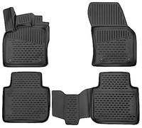 WALSER Tappetini in gomma per auto XTR su misura compatibile con Skoda Kodiaq, 10/2016-2023, Tappetini auto antiscivolo, protezione vano piedi