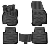 WALSER Tappetini in gomma per auto XTR su misura compatibile con VW Tiguan Allspace, 03/2017-2024, Tappetini auto antiscivolo, protezione vano piedi