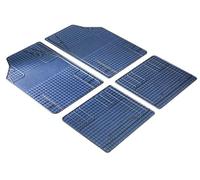 WALSER tappetini universali in gomma per auto, tappetini per il pavimento, tappetino cattura-sporco, 4 pezzi, tagliabile a misura, blu nero 28054