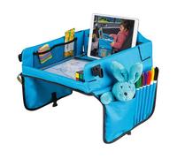 Walser Tavolo da Viaggio per Bambini, Tavolo da Gioco da Viaggio per Bambini, Tavolo Pieghevole da Auto per Bambini con Porta Tablet Blu