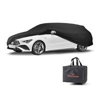 WALSER Telo Copriauto da Interno Elasticizzato Indoor Stretch - Morbido e Antipolvere, Copertura Protettiva per Auto Station Wagon, Protezione Completa in Garage, Misura 5 nero