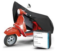 Premium Telone per moto S, Telone Vespa in robusto PVC, Garage per moto impermeabile - 185x90x110 cm nero