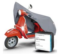 Walser - Telo protettivo per moto, taglia S, in PVC, resistente e impermeabile, per Vespa 185 x 90 x 110 cm, grigio con borsa