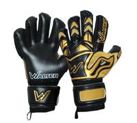 WALTER Guanti Portiere Professionale, calcio, modello Tiger con stecche. (black-gold, 9)