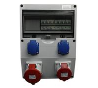 Walter-Kraft-S 32 A/5P 16 A/5P 2 x 230 V, distributore di corrente da parete, interruttore LS, interruttore di protezione della linea, corrente di potenza IP44