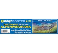 Walter Mayr Carta panoramica n. 191. Panorama delle Alpi. Poster 85 x 50 cm: Von Marseille bis Wien: WM 191