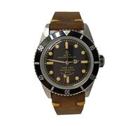 Walter Mitt Sea Diver Vintage Acciaio Automatico Nero Pelle Orologio Uomo