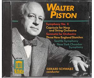 Walter Piston: Symphony No. 4; Capriccio for Harp & String Orchestra; Serenata for Orchestra; Three New England Sketches by N/A (0100-01-01)