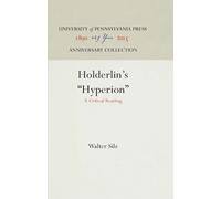Walter Silz Hölderlin's "Hyperion" (Copertina rigida) Anniversary Collection