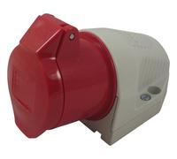 WALTHER - 16A, 415V, presa CEE per montaggio a pannello, 3P+T, rossa, IP67