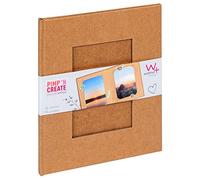 walther design album fotografico marrone 16,5 x 20 cm con ritaglio copertina, PIMP E CREATE FA-090-P