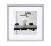 walther design argento 30 x 30 cm con passe-partout, cornice in plastica Steel Style ES330S