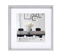 walther design argento 40 x 40 cm con passe-partout, cornice in plastica Steel Style ES440S