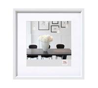 walther design bianca 30 x 30 cm con passe-partout, cornice in plastica Steel Style ES330W