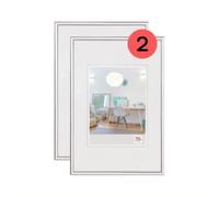 walther design cornice argento 30 x 45 cm confezione doppia, cornice in plastica New Lifestyle KV045SD