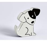 walther design Figura Decorativa Bianca in Legno, Cane CD199W