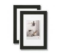 walther design Home HO318BD - Cornice portafoto in legno, 13 x 18 cm, nero, confezione da 2 pezzi