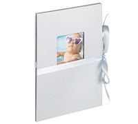 walther design Leporello Fun ML-350-BL - Album per 12 Foto Formato 10 x 15 cm con Copertina intagliata e Chiusura nastrata con Fiocco, Azzurro