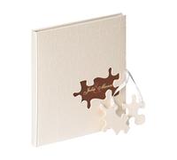walther design libro degli ospiti in lino bianco con ritaglio e goffratura, puzzle di nozze GB-173