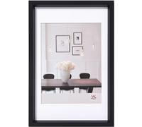 walther design nera 18 x 24 cm con passe-partout, cornice in plastica stile acciaio ES824B