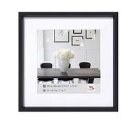 walther design nera 30 x 30 cm con passe-partout, cornice in plastica stile acciaio ES330B