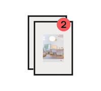 walther design nera 40 x 60 cm con vetro artistico confezione doppia, cornice in plastica New Lifestyle KVX460BD