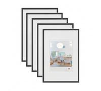 walther design New Lifestyle KV015B5 - Cornice portafoto in plastica, 10 x 15 cm, confezione da 5 pezzi, colore: Nero