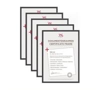 walther design New Lifestyle KV130B5, Cornice in Plastica, Confezione da 5 Pezzi, 21 x 29.7 cm (DIN A4), Nero