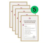 walther design New Lifestyle KV130G5, Cornice in Plastica, Confezione da 5 Pezzi, 21 x 29.7 cm (DIN A4), Oro
