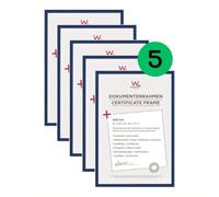 walther design New Lifestyle KV130L5, Cornice in Plastica, Confezione da 5 Pezzi, 21 x 29.7 cm (DIN A4), Blu