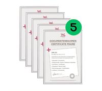 walther design New Lifestyle KV130S5, Cornice in Plastica, Confezione da 5 Pezzi, 21 x 29.7 cm (DIN A4), Argento