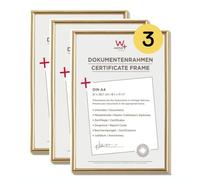 walther design oro 21 x 29,7 cm (DIN A4) confezione da 3, cornice in plastica Galeria KG130H3