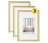 walther design oro 30 x 40 cm confezione da 3, cornice in plastica Trendstyle KP040G3