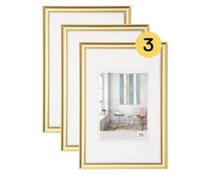 walther design oro 30 x 45 cm confezione da 3, cornice in plastica Trendstyle KP045G3