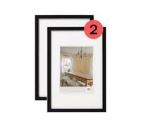 walther design Peppers BP030BD, Cornice in Legno, Confezione Doppia, 20 x 30 cm, Nero