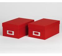 walther design Scatola portaoggetti, colore rosso, confezione da 2 pezzi, FB-115-RD