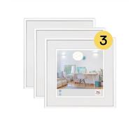 walther designCornice per foto bianca 30 x 30 cm confezione da 3, cornice in plastica New Lifestyle KV330W3