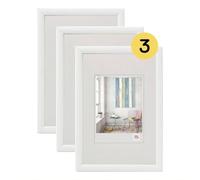 walther designCornice per quadri bianca 10 x 15 cm confezione da 3, cornice in plastica Trendstyle KP015W3