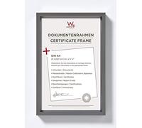 walther designCornice per quadri in acciaio 21 x 29,7 cm (DIN A4) con passe-partout, cornice in plastica Steel Style ES130D