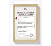 walther designCornice per quadri oro 21 x 29,7 cm (DIN A4) con passe-partout, cornice in plastica Steel Style ES130G