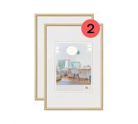 walther designPortafoto oro 30 x 45 cm confezione doppia, cornice in plastica New Lifestyle KV045GD